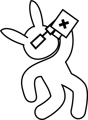 Vector image of a drunk rabbit.